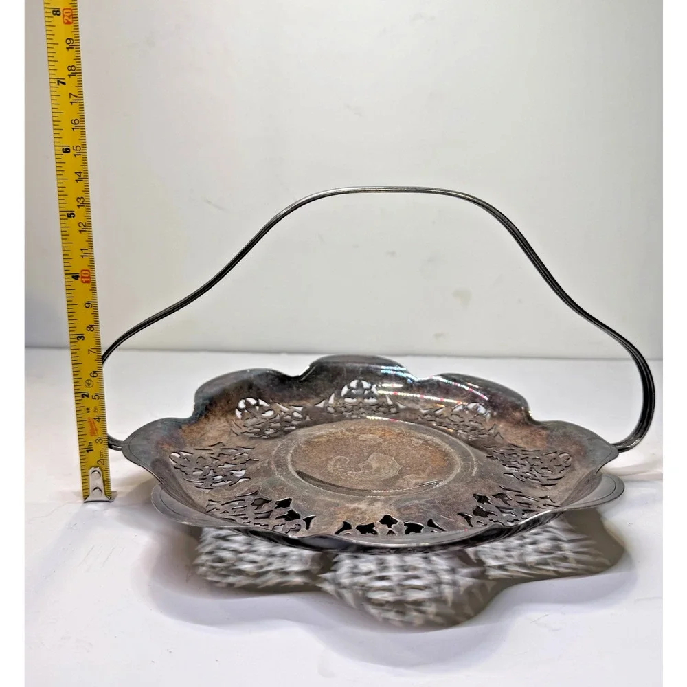 MA Rogers Canada Silver on Copper 033B Silver Tray w/ Handle 8.5